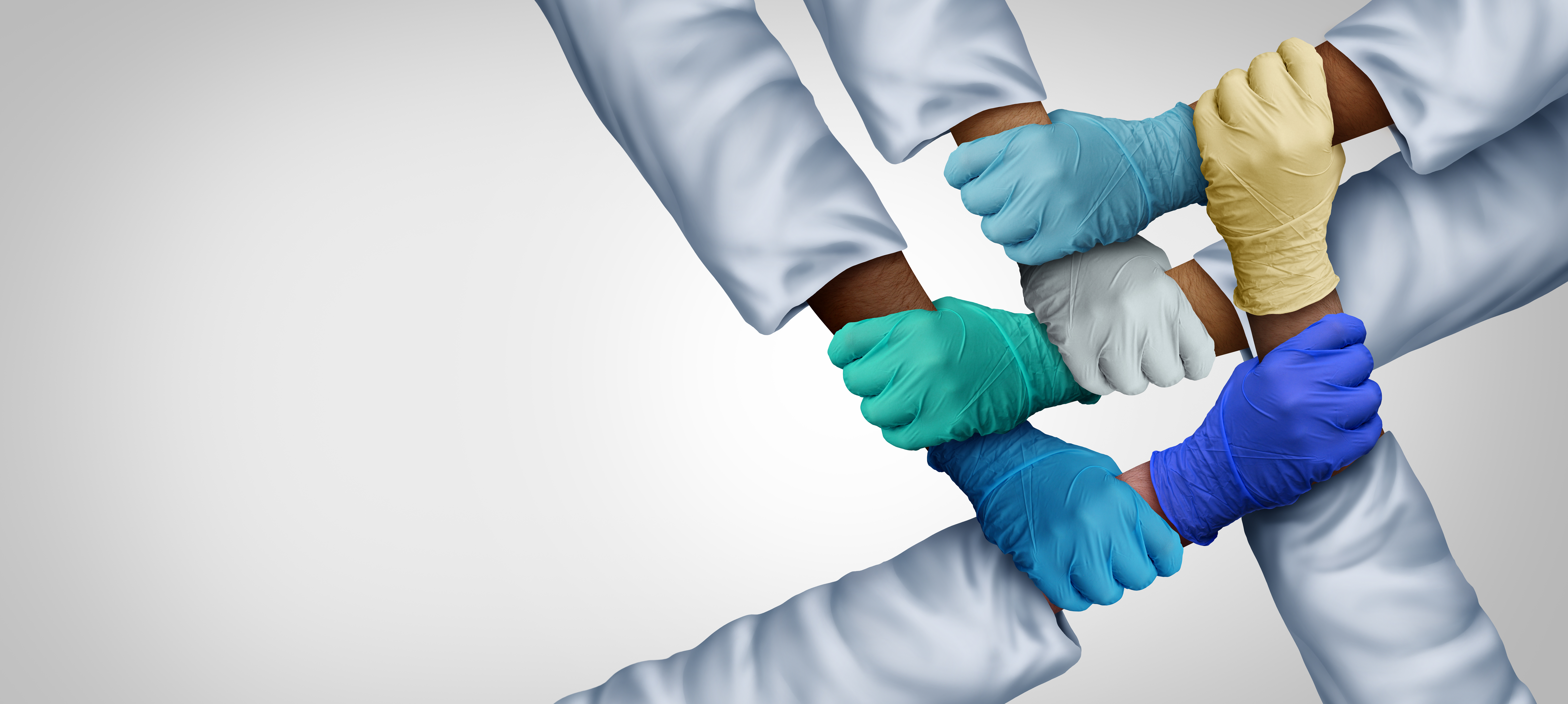doctors hands with gloves